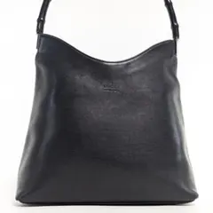 美品　グッチ　バンブー　レザー　ショルダーバッグ　肩掛け　ハンドバッグ　ブラック