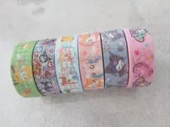 未使用　マスキングテープ　6個　サンリオ　クロミ　ハム太郎　マステ　テープ　先生