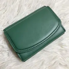 【未使用級】 土屋鞄 三つ折り財布 ミニウォレット レザーグリーン