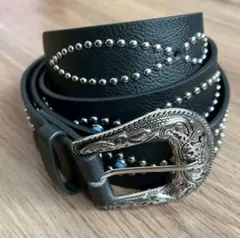 ウエスタンベルト ターコイズ 黒 スタッズベルト ブラック y2k 新品未使用