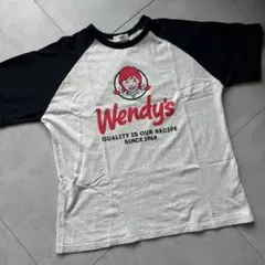 【Wendy’s】ロゴ　ラグランヴィンテージプリント 半袖Tシャツ