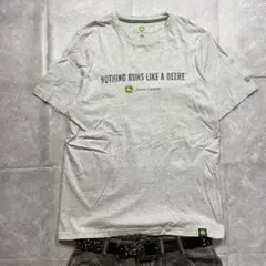 00s JOHN DEERE 短丈センター企業ロゴTシャツヴィンテージc-boy