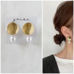 300 ゴールド　パール　ピアス　イヤリング　ハンドメイド
