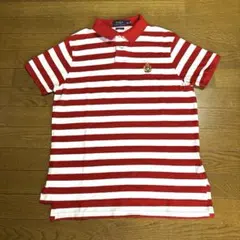 Polo Ralph Lauren 赤白ストライプ ポロシャツ　 L