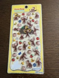 正規品　おさるのジョージ　プチドロップステッカー(欠けあり)