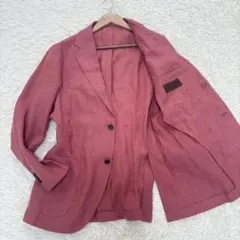 ユナイテッドアローズ XL リネン100% LIBECO ジャケット ピンクのサムネイル