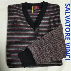 SALVATORE VINCI ボーダー柄 ニット セーター 長袖 M