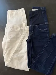 マタニティパンツ ホワイト デニム 無印良品　ユニクロ　UNIQLO