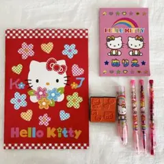 平成レトロ　ハローキティ　文具セット　ノート　ロケット鉛筆　塗り絵　スタンプ