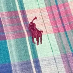 80s ポロラルフローレン ビンテージBDチェックシャツ 綿 L