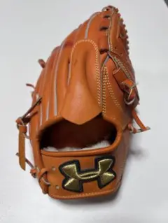 【美品】アンダーアーマー 投手用グローブ 右投げ 大きめ 即使用可 オレンジ