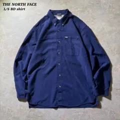 THE NORTH FACE L/S BD shirt古着ネイビーL当時物00s