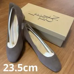 ブラウン スエード プレーンパンプス 約4cmヒール 箱付き