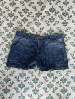 ダークブルー デニム ショートパンツ