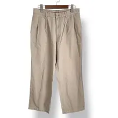 Hanes ツータック ワイドパンツ　チノパン　W85　ベージュ　アウトドア