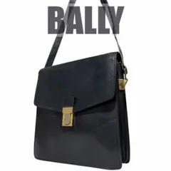良品 BALLY バリー ショルダーバッグ レザー ゴールド金具 ネイビーのサムネイル
