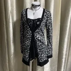 レオパード柄カーディガン 平成ギャル y2k フェアリーグランジ