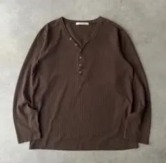 00s Y2K VネックロンT ヘンリーネック お兄系 ダークコア