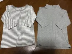 長袖シャツ2枚セット（ストライプ・グレー）