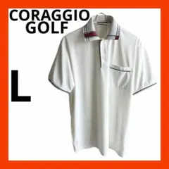 CORAGGIO コラッジオ　ゴルフメンズポロシャツ　L LLホワイト