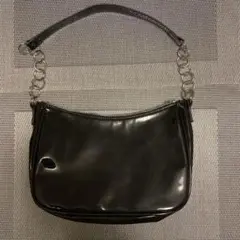 ブラックパテントレザー ハンドバッグ