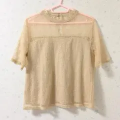 グレイル レーストップス 半袖 ブラウス ベージュ レース 春服 夏服
