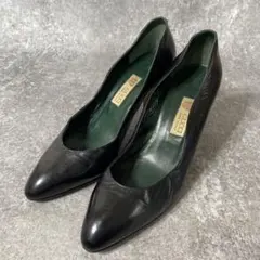GUCCI ポインテッドトゥ　パンプス ヒール　ブラック　レザー　22.5cm