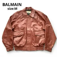 BALMAIN バルマン ラムレザー ラムレザージャケット ブルゾン 赤茶のサムネイル