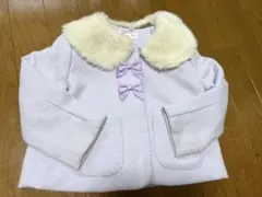 値下げ メゾピアノ 100cm アウター 紫 ファー付き 取り外し可