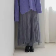ローリーズファーム　２ＷＡＹレイヤードチュールスカート　グレー
