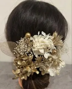成人式髪飾り　前撮り　結婚式　着物　振袖　袴　ドライフラワー　卒業式　ヘアアクセ