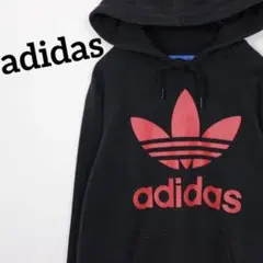 adidas アディダス パーカー ビッグロゴ トレフォイル 古着