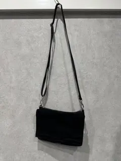 ブラック ショルダーバッグ スエード/合成皮革