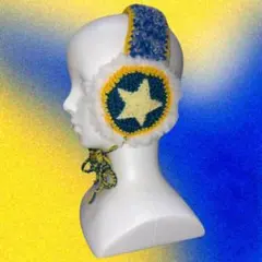 【୨୧ハンドメイド୨୧】 イヤーマフ 耳あて 星 リバーシブル