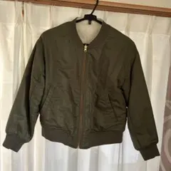 オリーブ ボンバージャケット フリースライニング