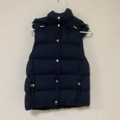 ジーユー GU 中綿ベスト ネイビー フード取り外し可能