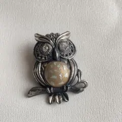 【62】フクロウブローチ　ヴィンテージ