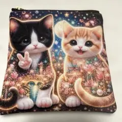 フラットポーチ ねこ柄 両面パネル ❤️ハンドメイド - メルカリ
