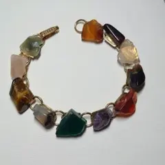 未使用　ヴィンテージ　天然石のカラフルブレスレット