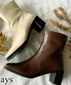 レディース　エコレザーショートブーツ　22.5ｃｍ　ブラウン　新品・未使用