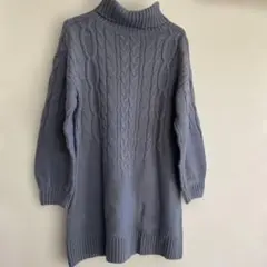 RINASANTE 長袖ニットワンピース ブルー