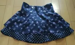 Diable　花柄ネイビーショートスカート(パンツ)　150㌢のサムネイル