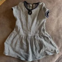 Petit Bateau ストライプ ノースリーブワンピース 12m