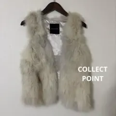 COLLECT POINT ブルーFOXファー ベスト レディース