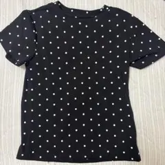 黒白水玉模様 半袖シャツ