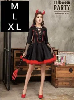 悪魔コスチューム デビル　3点セット　M Ｌ　ＸＬ　小悪魔　コスプレ　ハロウィン