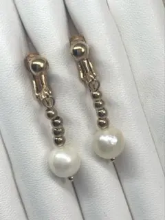 あこや真珠　イヤリング　金色　ゴールド　本真珠　真珠　パール　新品　未使用363