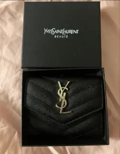 YSL キルティング レザー 三つ折り財布 ブラック - メルカリ