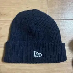 ネイビー リブ編み ニット帽