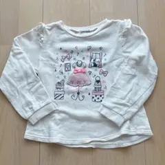 【SHOO-LA-RUE】シューラルー　フリル付きホワイト長袖トレーナー　110